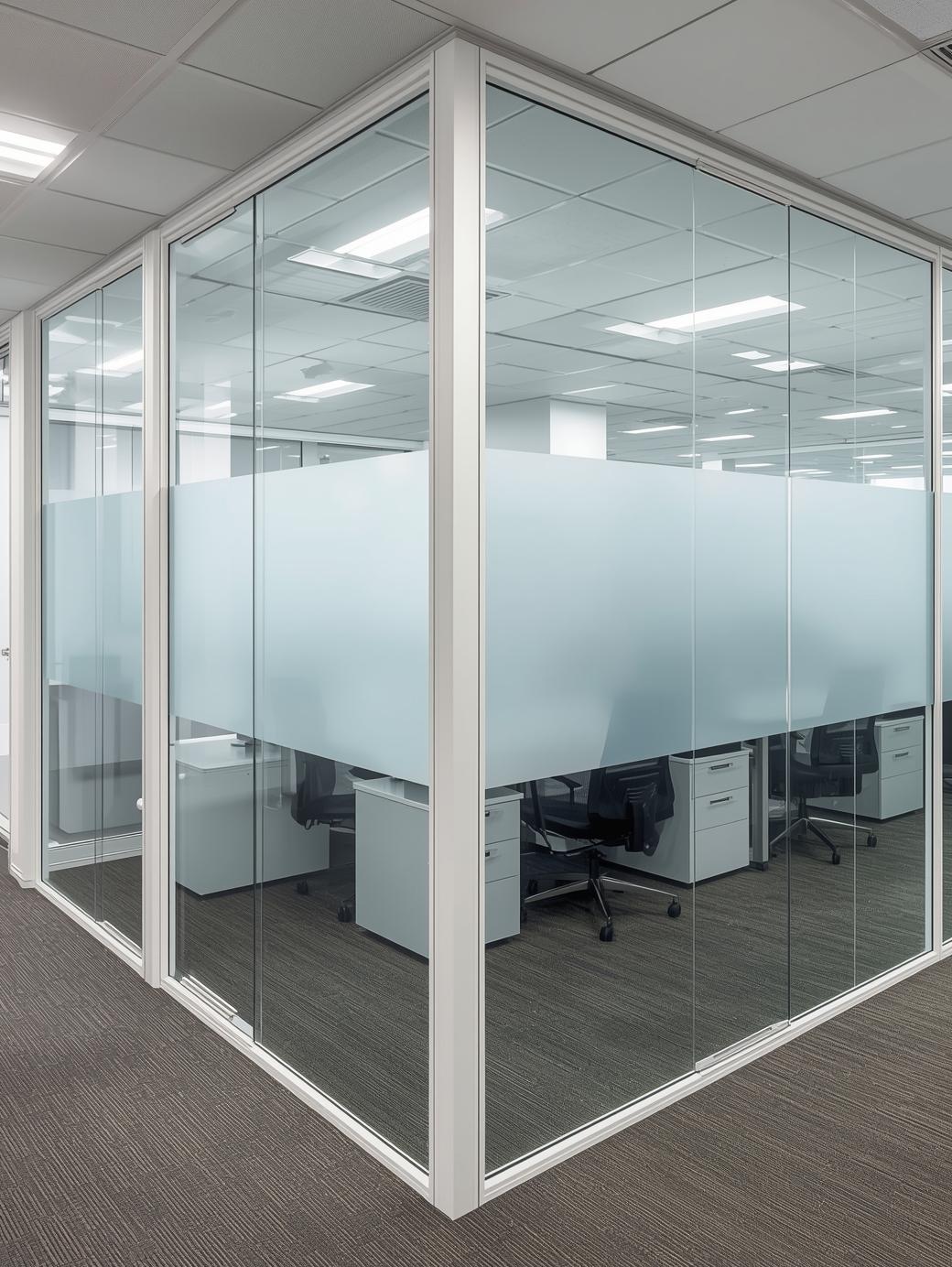 Picture of UPVC partition with glass of office (1)
