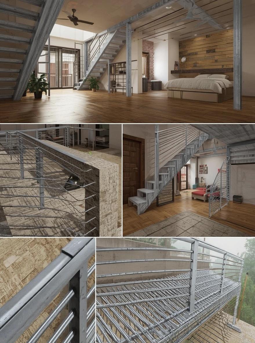 change the color of steel rods to silver