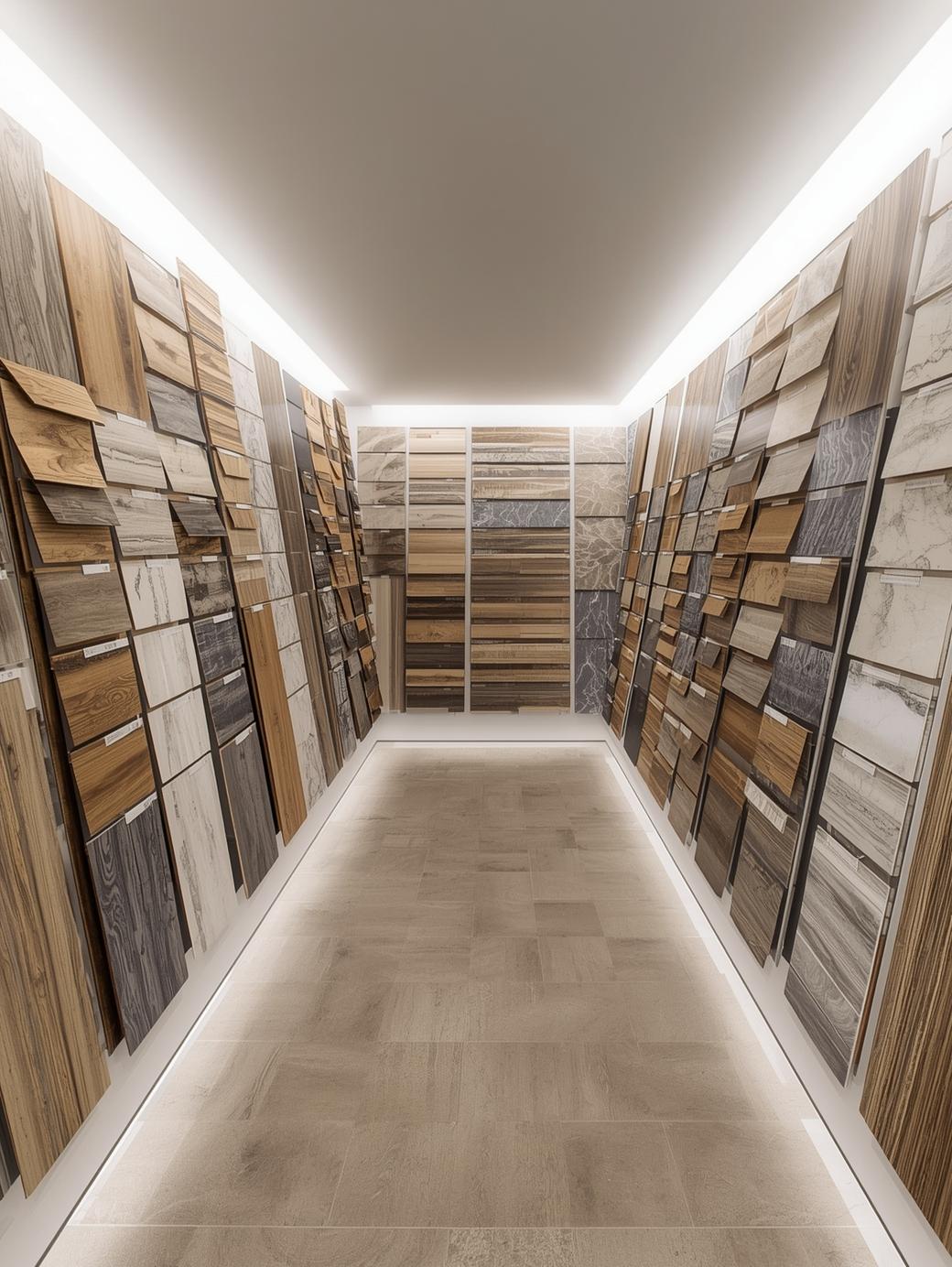 generate the picture of all type of vinyl floors seems as keeping in showroom